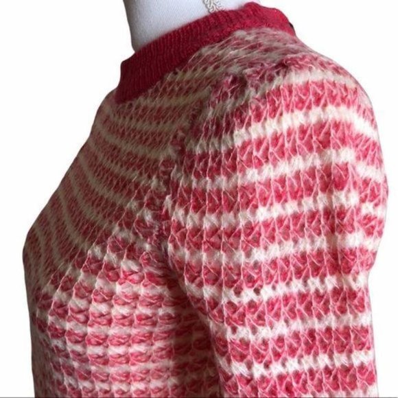 NEW Wayf Pink Striped Open Knit Sweater Size M - Picture 3 of 5